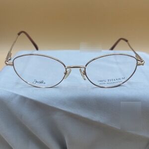 Joan Collins Eyeglasses Frames Womens 52-18-140 Rose Gold Titanium NWOT Glam